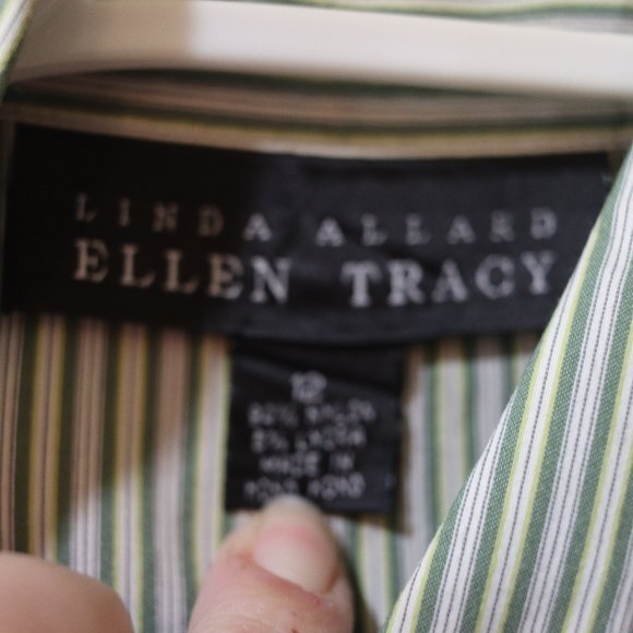 Linda Allard Ellen Tracy Vintage Stripe Button Down Shirt Women’s 12 Long Sleeve - Picture 11 of 11